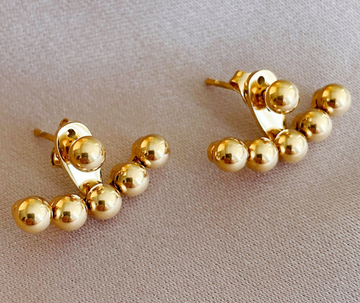 Gold Beads Stainless Steel Earrings